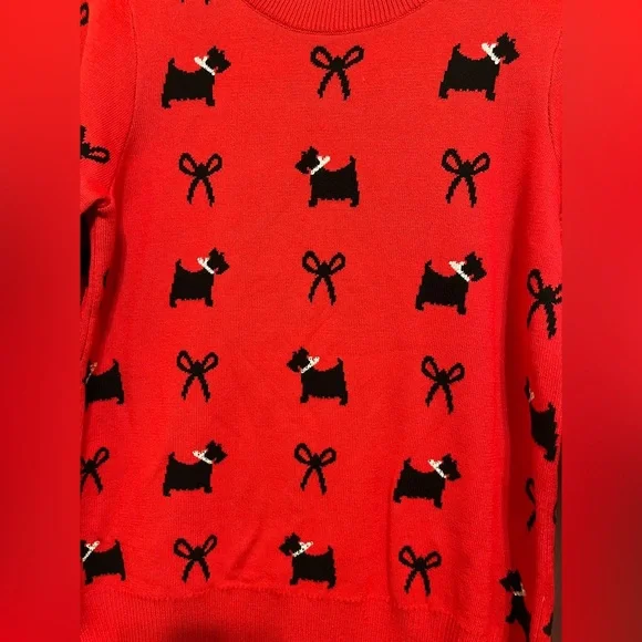 Karen Scott Red Sweater with Dog and Bow Design - Picture 4 of 4
